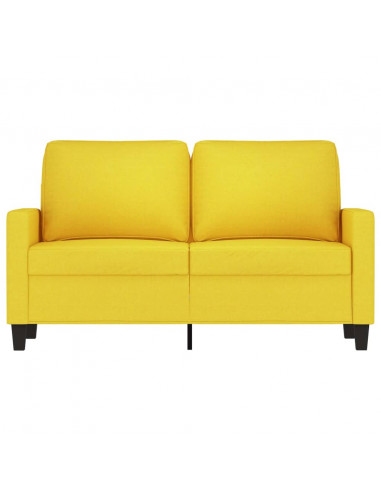 Divano a 2 Posti Giallo Chiaro 120 cm in Tessuto