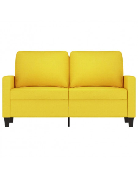 Divano a 2 Posti Giallo Chiaro 120 cm in Tessuto
