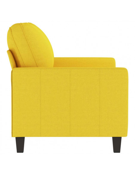 Divano a 2 Posti Giallo Chiaro 120 cm in Tessuto