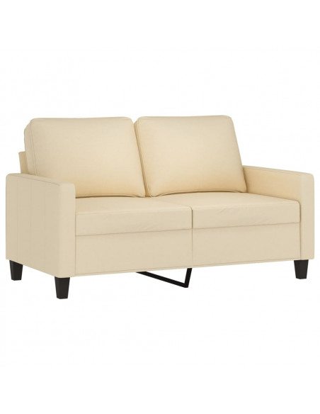 Set di Divani 2 pz con Cuscini Crema in Tessuto