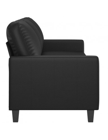 Divano a 3 Posti Nero 180 cm in Similpelle