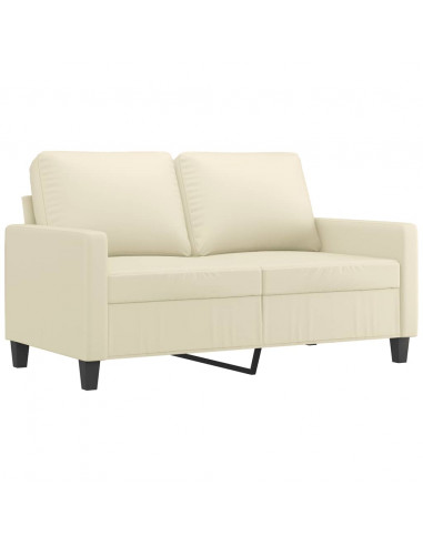 Set di Divani 3 pz con Cuscini crema in Similpelle