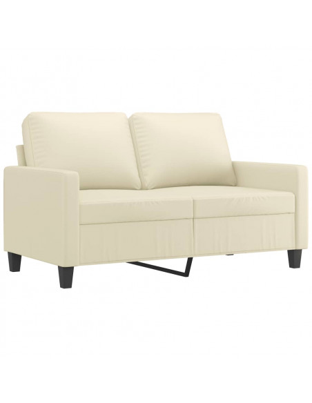 Set di Divani 3 pz con Cuscini crema in Similpelle
