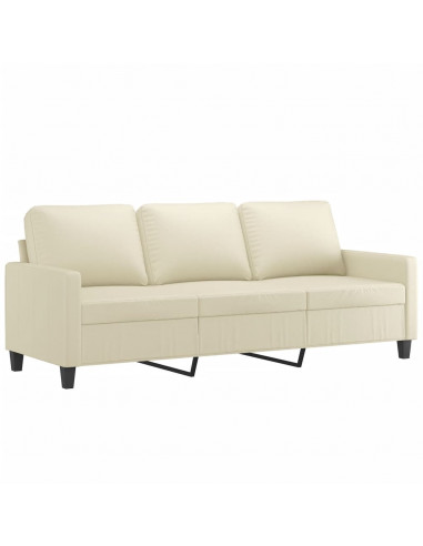 Set di Divani 3 pz con Cuscini crema in Similpelle