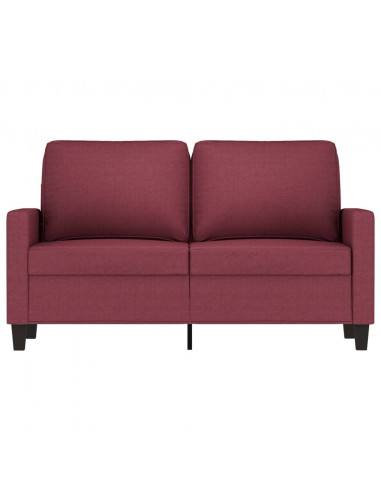 Divano a 2 Posti Rosso Vino 120 cm in Tessuto