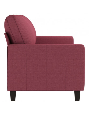 Divano a 3 Posti Rosso Vino 180 cm in Tessuto
