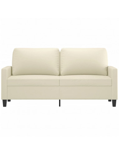 Divano a 2 Posti Crema 140 cm in Similpelle