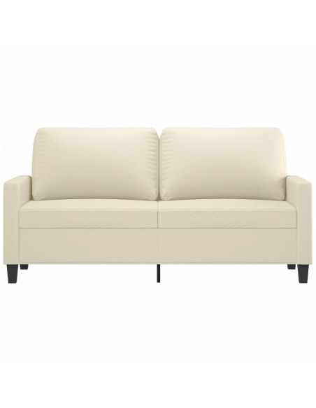Divano a 2 Posti Crema 140 cm in Similpelle