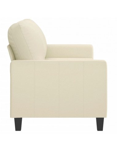 Divano a 2 Posti Crema 140 cm in Similpelle