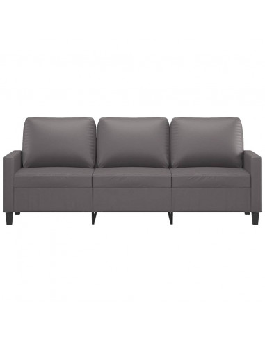 Divano a 3 Posti Grigio 180 cm in Similpelle