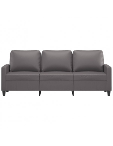 Divano a 3 Posti Grigio 180 cm in Similpelle