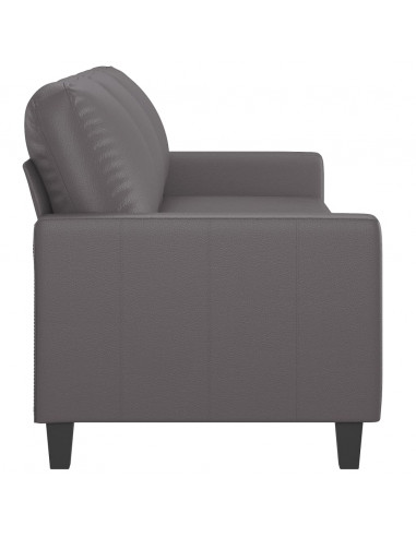 Divano a 3 Posti Grigio 180 cm in Similpelle