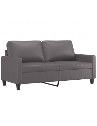 Set di Divani 3 pz con Cuscini Grigio in Similpelle