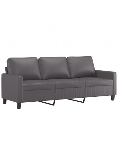 Set di Divani 2 pz con Cuscini Grigio in Similpelle