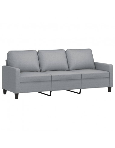 Divano a 3 Posti Grigio Chiaro 180 cm in Tessuto