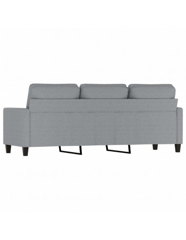 Divano a 3 Posti Grigio Chiaro 180 cm in Tessuto