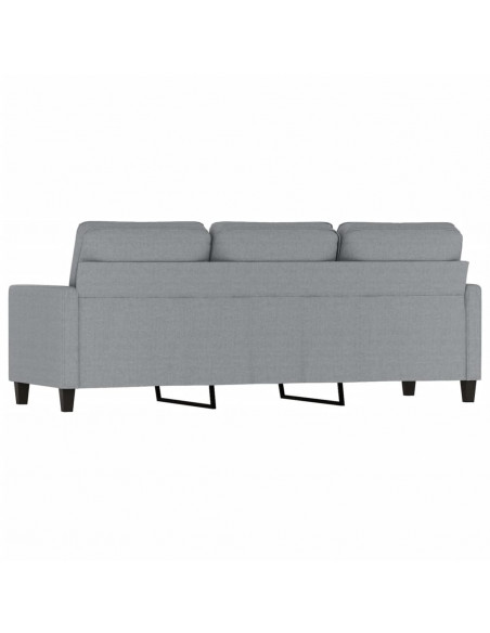 Divano a 3 Posti Grigio Chiaro 180 cm in Tessuto