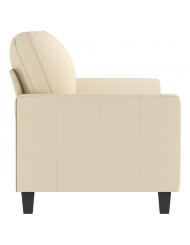 Divano a 2 Posti Crema 140 cm in Tessuto