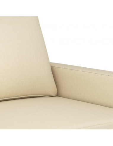 Divano a 2 Posti Crema 140 cm in Tessuto