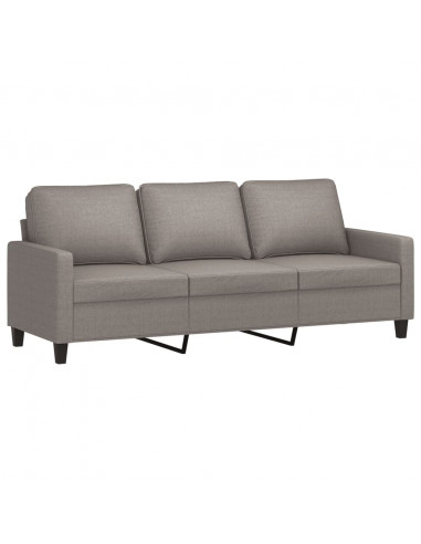 Divano a 3 Posti Tortora 180 cm in Tessuto