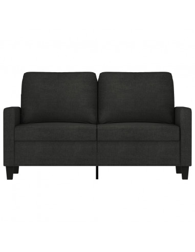 Divano a 2 Posti Nero 120 cm in Tessuto