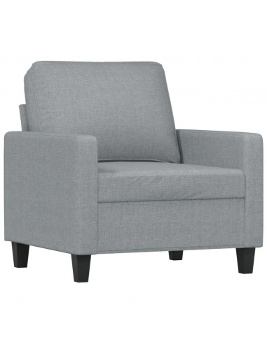 Poltrona con Poggiapiedi Grigio Chiaro 60 cm in Tessuto