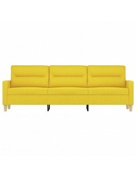 Divano a 3 Posti Giallo Chiaro 180 cm in Tessuto