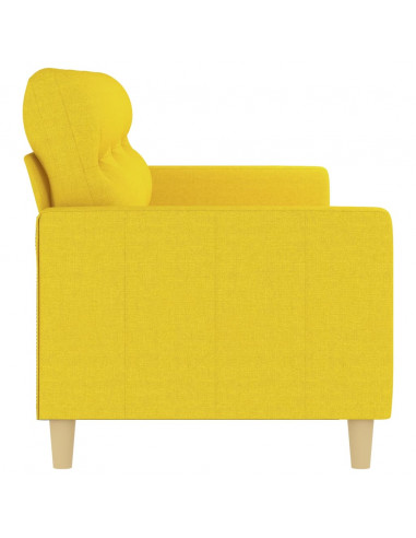 Divano a 3 Posti Giallo Chiaro 180 cm in Tessuto