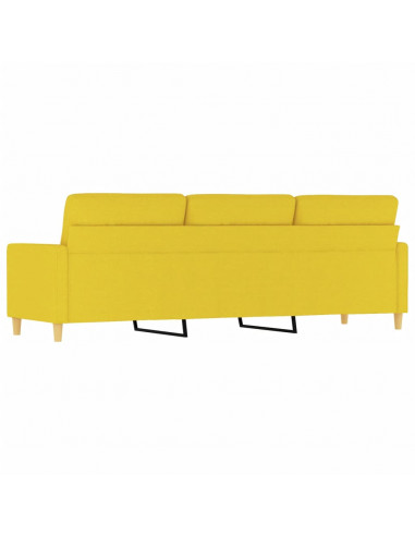 Divano a 3 Posti Giallo Chiaro 180 cm in Tessuto