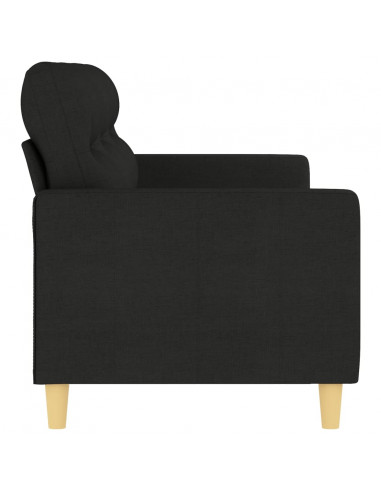 Divano a 3 Posti Nero 180 cm in Tessuto