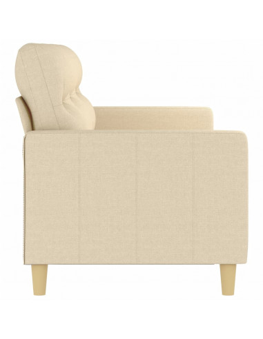 Divano a 3 Posti Crema 180 cm in Tessuto