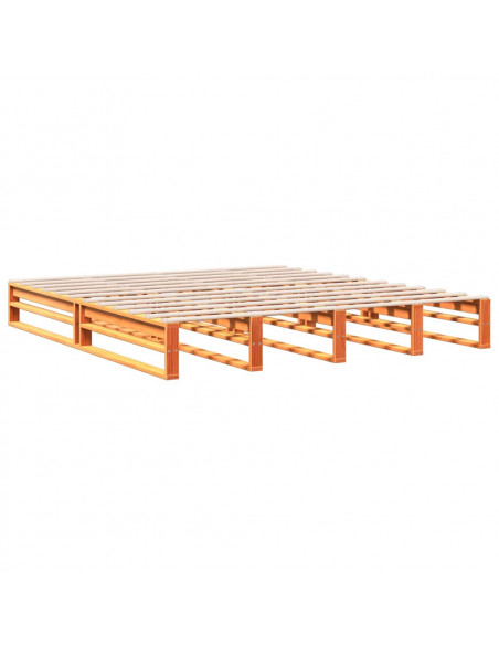 Letto Libreria senza Materasso Marrone Cera 180x200 cm in Pino