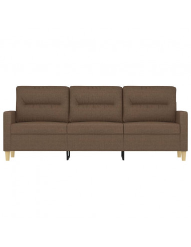 Divano a 3 Posti Marrone 180 cm in Tessuto