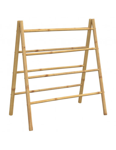 Scala Portasciugamani Doppia con 4 Pioli 90x50x100 cm in Bambù