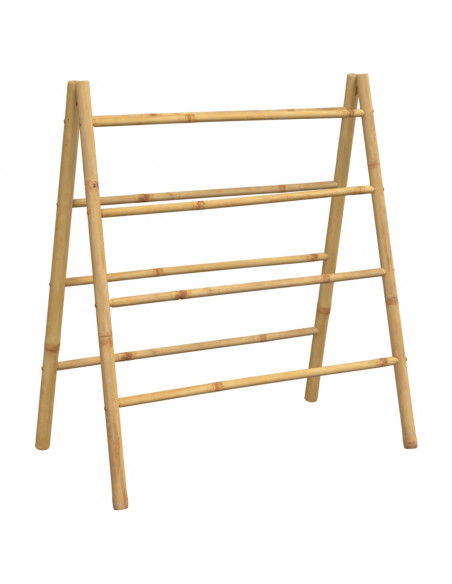 Scala Portasciugamani Doppia con 4 Pioli 90x50x100 cm in Bambù