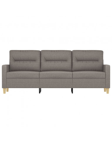 Divano a 3 Posti Tortora 180 cm in Tessuto