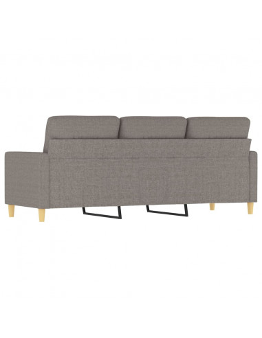 Divano a 3 Posti Tortora 180 cm in Tessuto