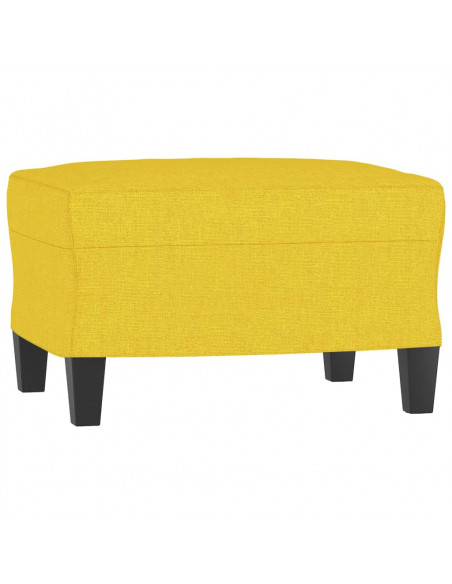 Poltrona con Poggiapiedi Giallo Chiaro 60 cm in Tessuto