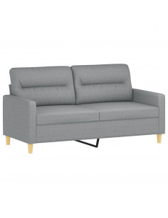 Divano a 2 Posti Grigio Chiaro 140 cm in Tessuto 2
