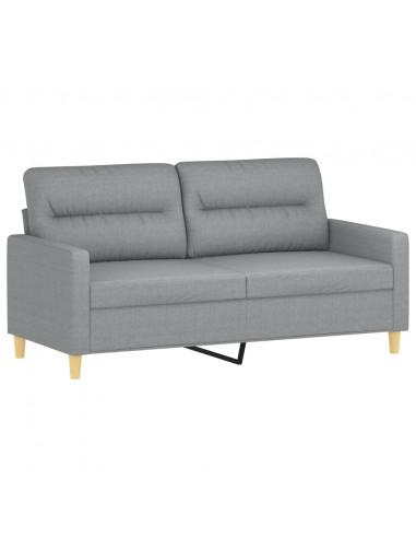 Divano a 2 Posti Grigio Chiaro 140 cm in Tessuto