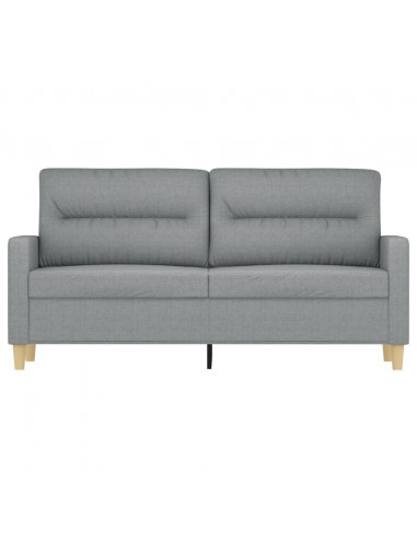 Divano a 2 Posti Grigio Chiaro 140 cm in Tessuto