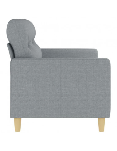 Divano a 2 Posti Grigio Chiaro 140 cm in Tessuto