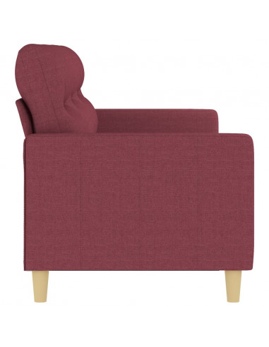 Divano a 3 Posti Rosso Vino 180 cm in Tessuto