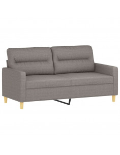 Divano a 2 Posti Tortora 140 cm in Tessuto 2