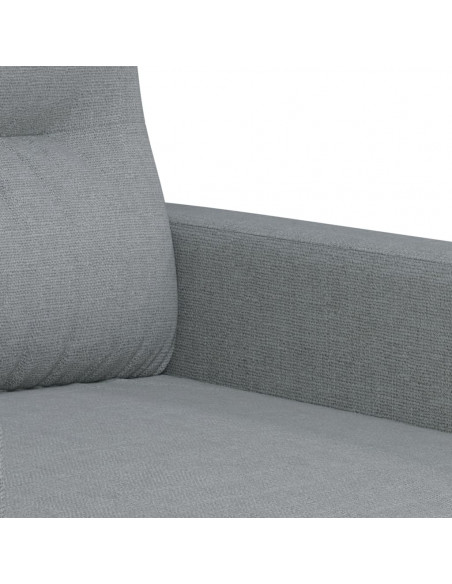 Set Divani 2 pz con Cuscini Grigio Chiaro in Tessuto