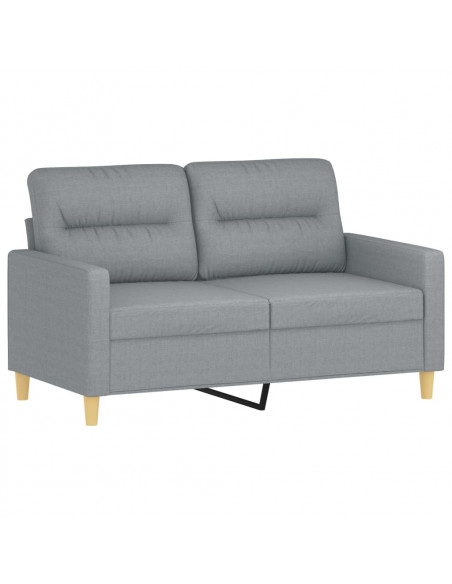 Set Divani 3 pz con Cuscini Grigio Chiaro in Tessuto