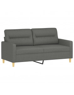Divano a 2 Posti Grigio Scuro 140 cm in Tessuto 2