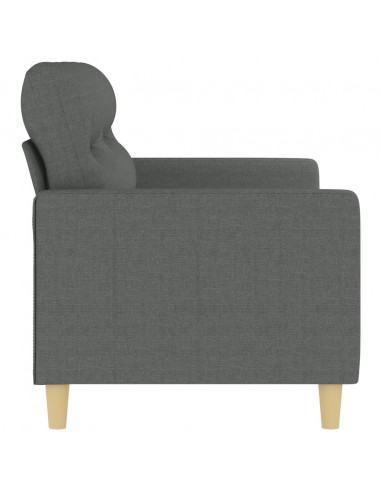 Divano a 2 Posti Grigio Scuro 140 cm in Tessuto