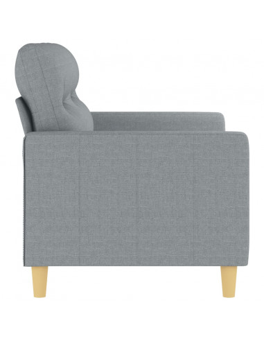 Divano a 2 Posti Grigio Chiaro 120 cm in Tessuto