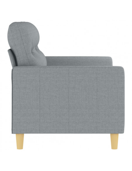 Divano a 2 Posti Grigio Chiaro 120 cm in Tessuto